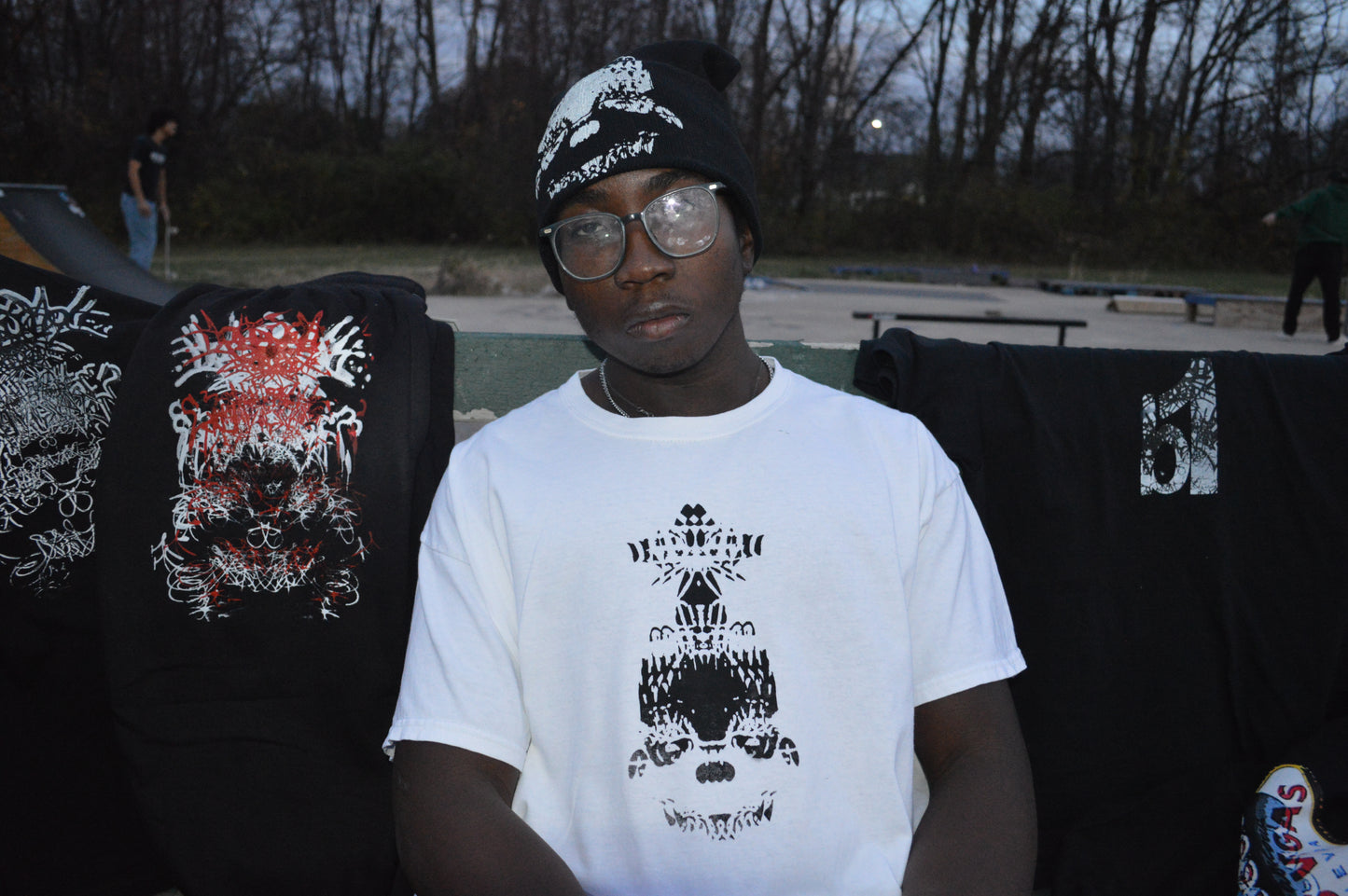 White logo tee